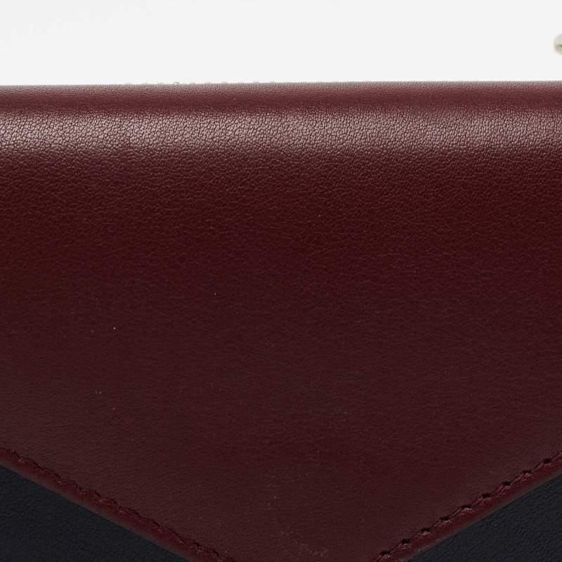 Dior Burgundy/Dark Blue Leather Diorissimo Envelope Wallet For Sale 5