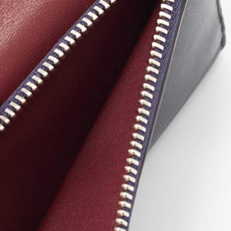 Dior Burgundy/Dark Blue Leather Diorissimo Envelope Wallet 4