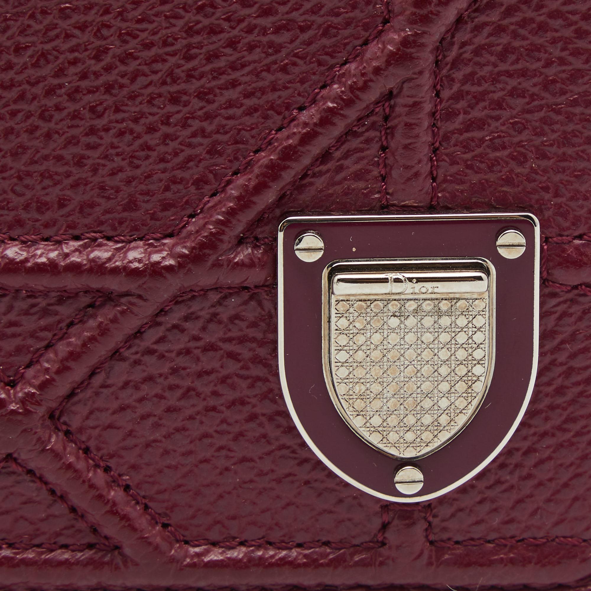 Dior Burgundy Leather Diorama Card Holder 3