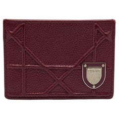 Dior Burgundy Leather Diorama Card Holder