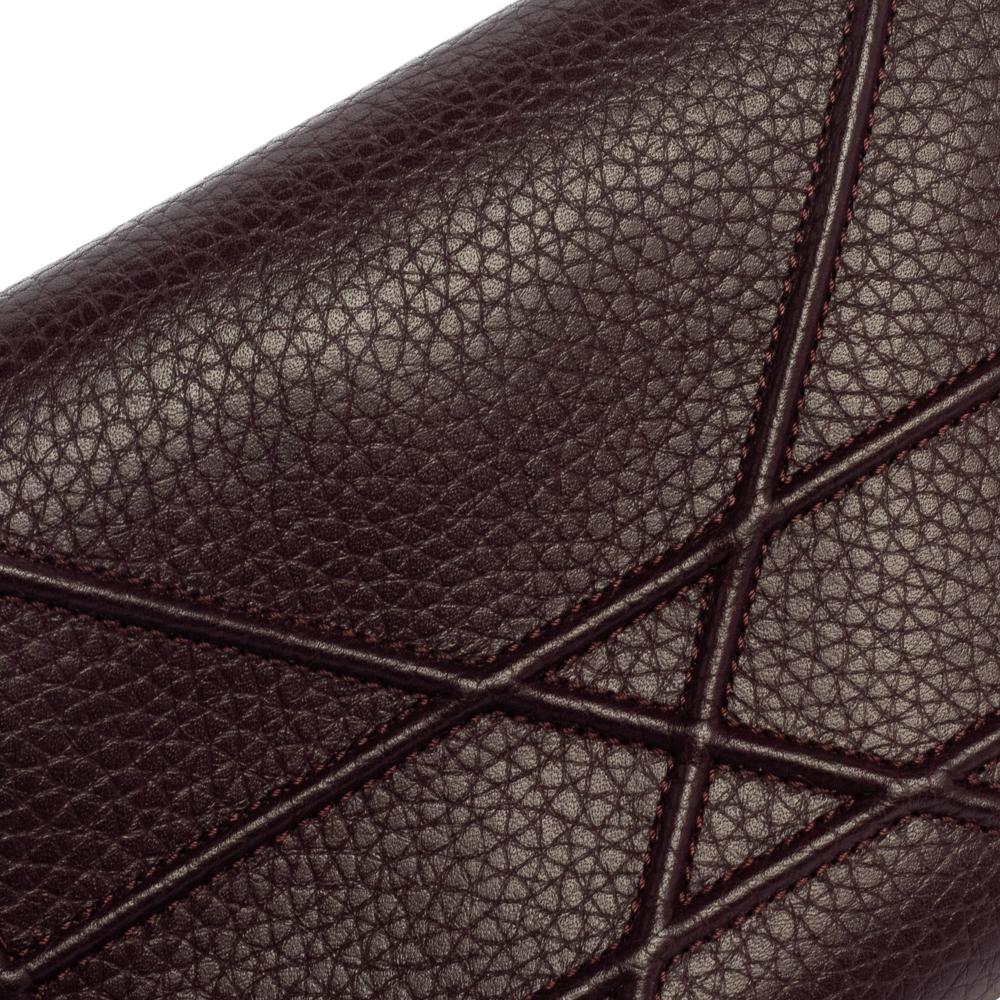 Dior Burgundy Leather Diorama Wallet On Chain 8