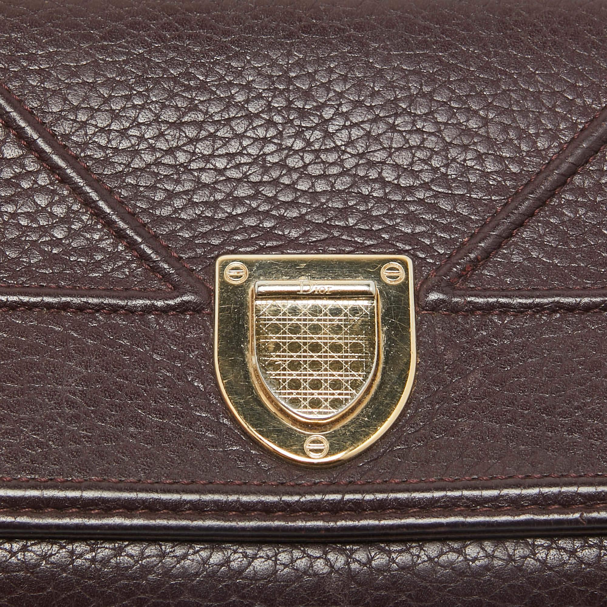 Women's Dior Burgundy Leather Diorama Wallet on Chain