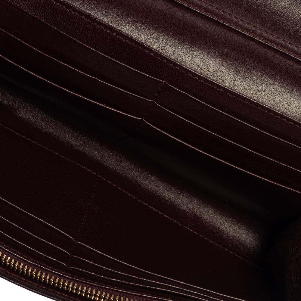 Dior Burgundy Leather Diorama Wallet On Chain 1
