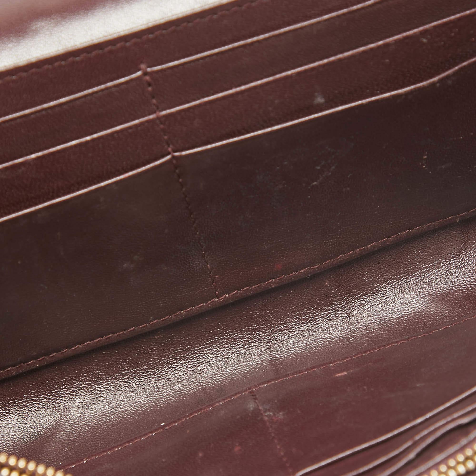 Dior Burgundy Leather Diorama Wallet on Chain 2