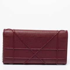 Dior Burgundy Leather Diorama WOC Clutch