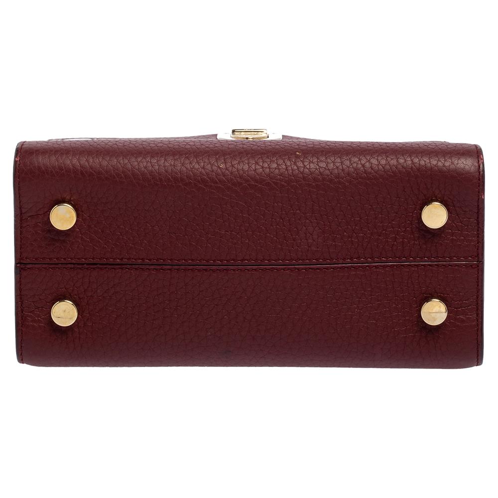 Women's Dior Burgundy Leather Diorever Top Handle Bag
