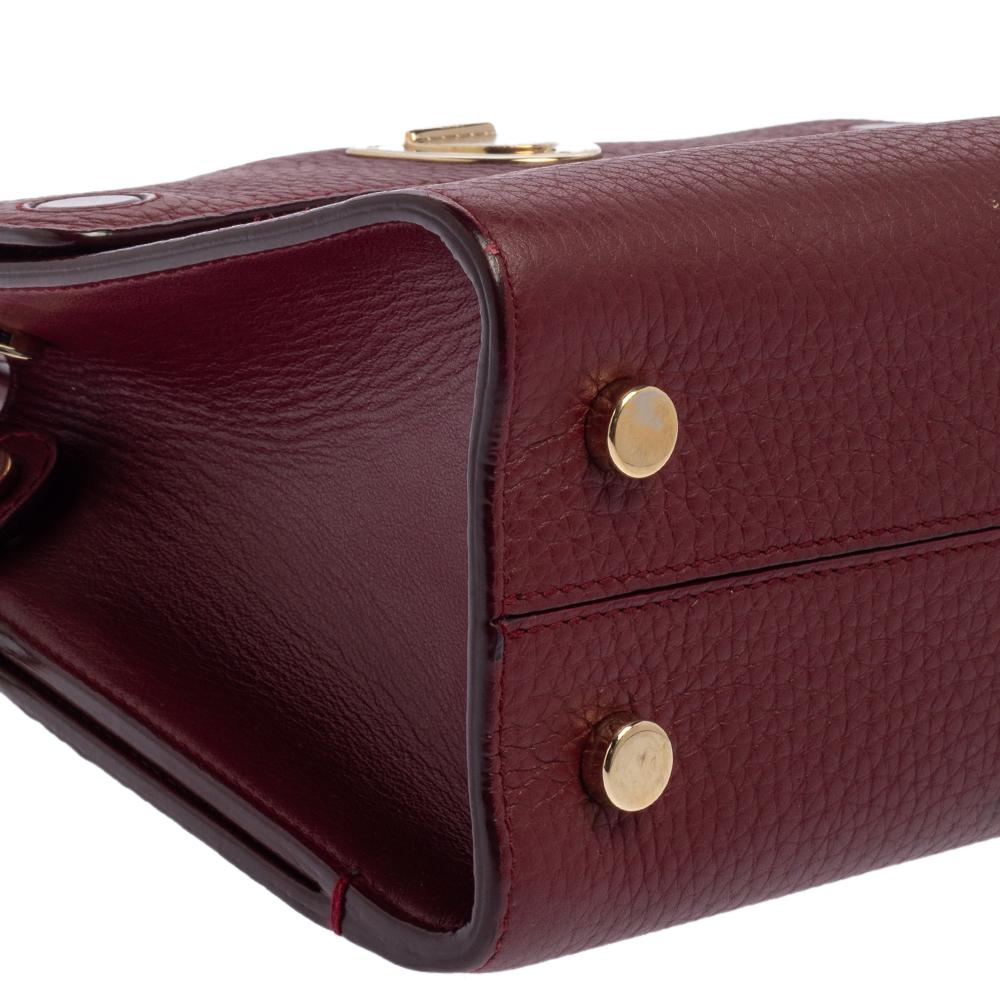 Dior Burgundy Leather Diorever Top Handle Bag 1