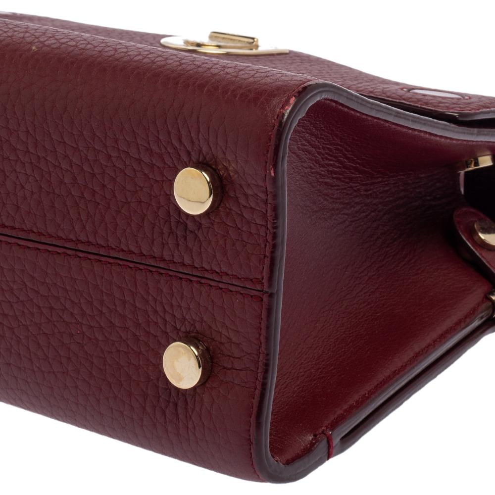 Dior Burgundy Leather Diorever Top Handle Bag 2