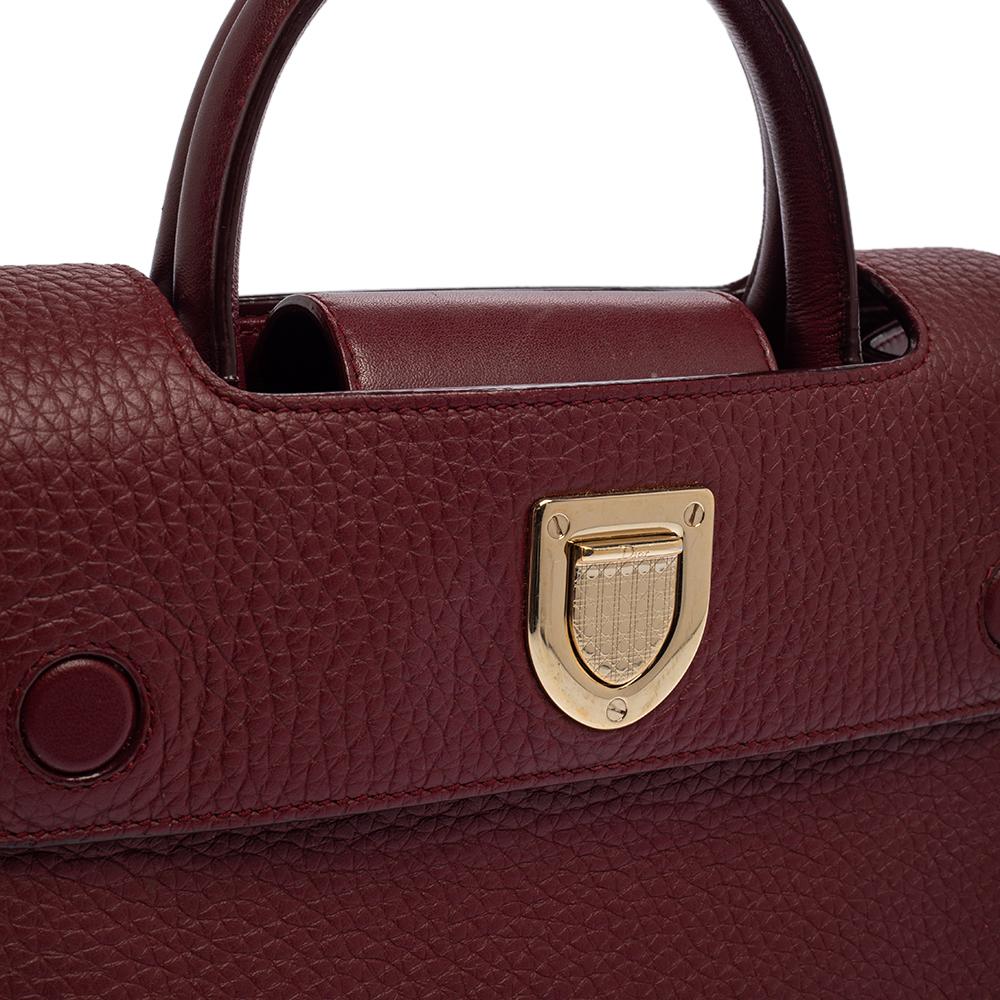 Dior Burgundy Leather Diorever Top Handle Bag 3