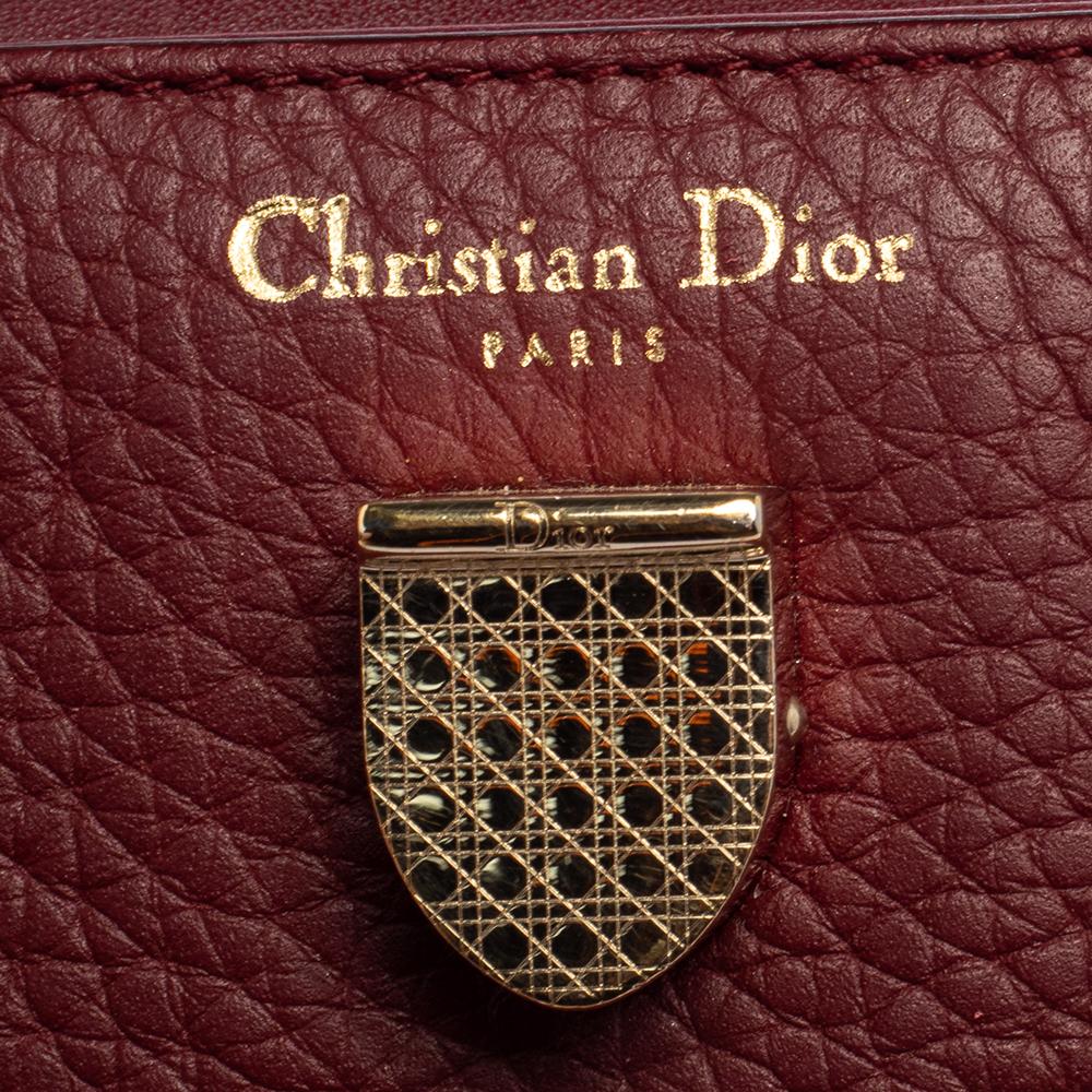 Dior Burgundy Leather Diorever Top Handle Bag 4