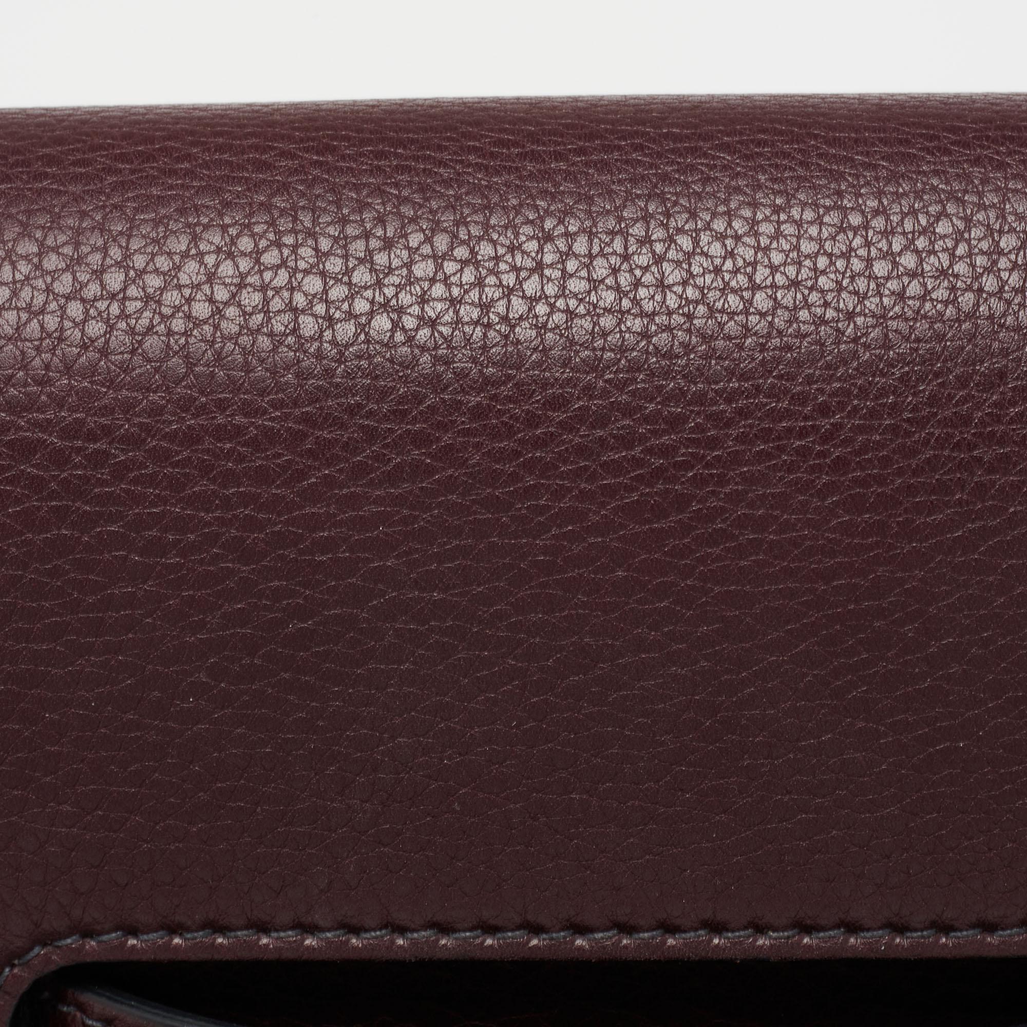 Dior Burgundy Leather Dio(r)evolution Shoulder Bag 6