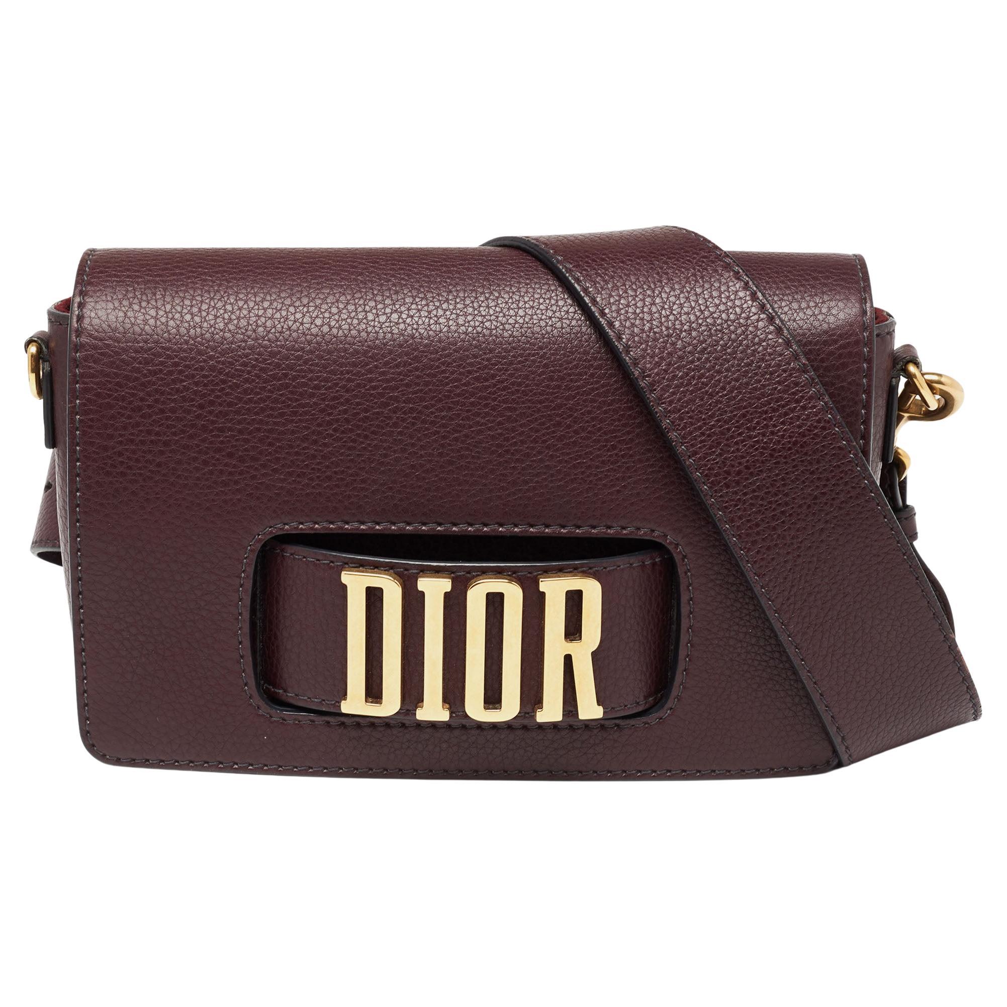 Dior Burgundy Leather Dio(r)evolution Shoulder Bag