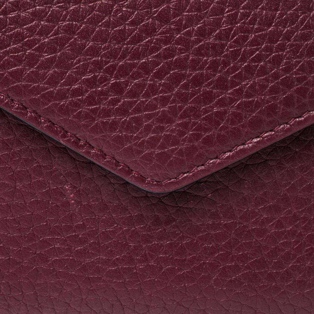 Dior Burgunderfarbenes Leder Diorissimo Umschlag Brieftasche 6