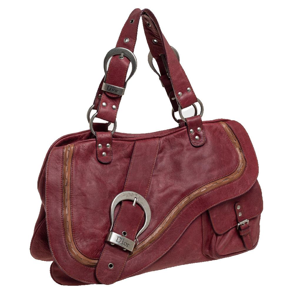 burgundy saddle bag