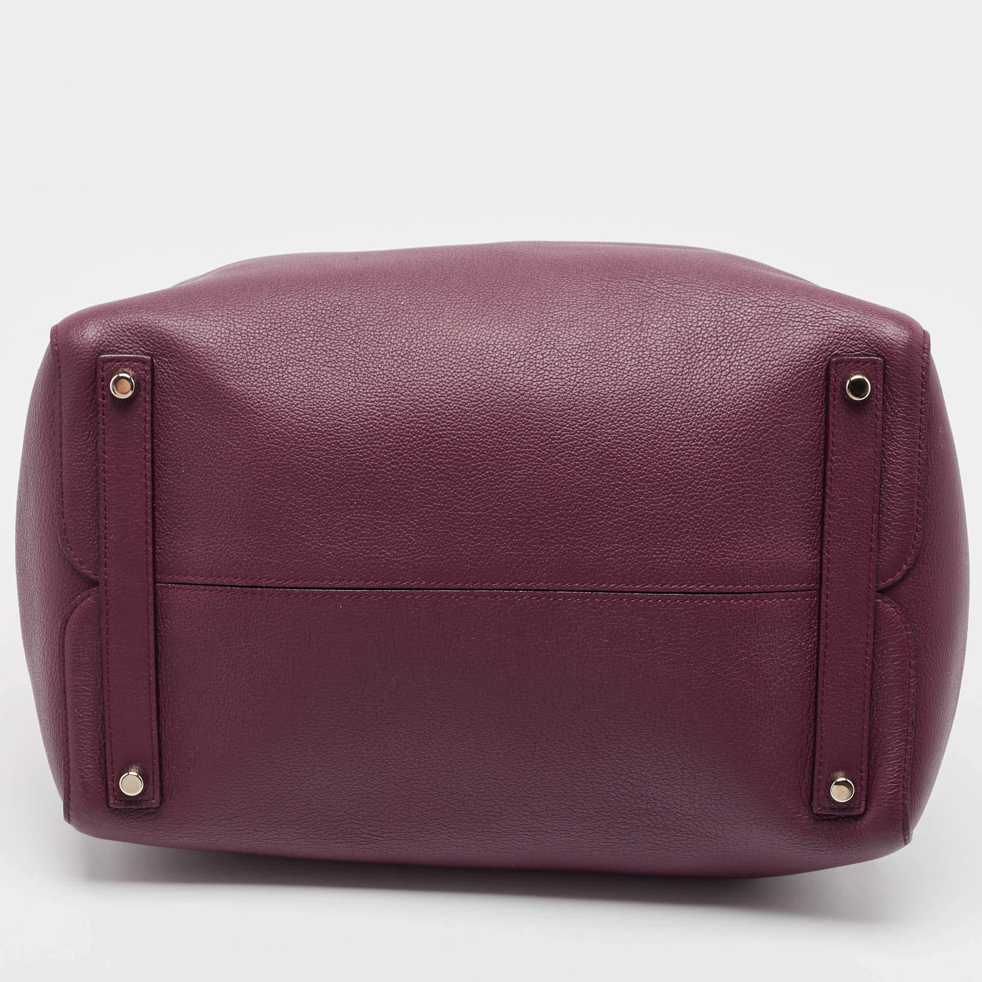 Dior Burgundy Leather Large Open Bar Tote 2