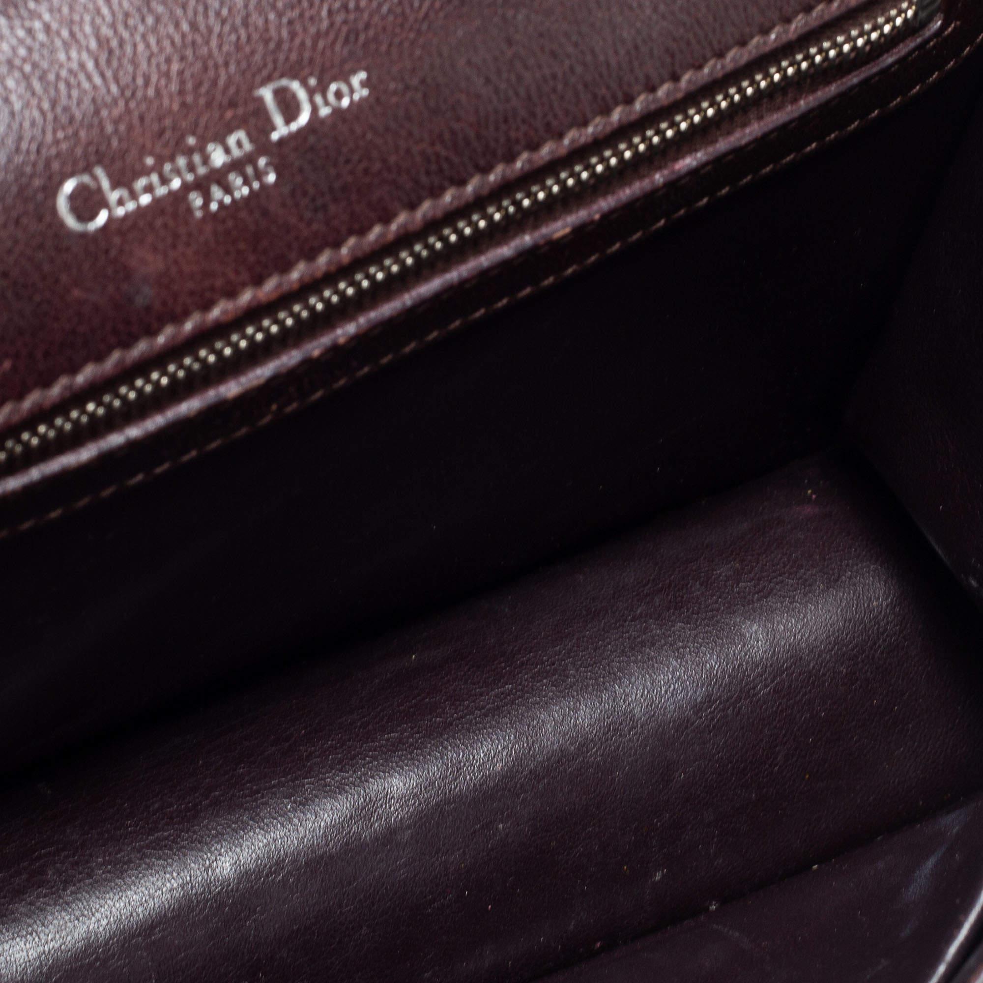 Dior Burgundy Leather Medium Diorama Flap Shoulder Bag 8