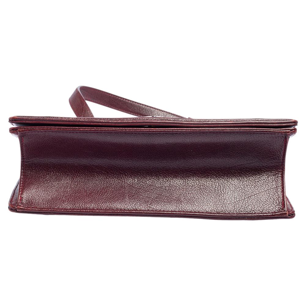 Dior Burgunderfarbene Medium Diorama Umhängetasche aus Leder mit Klappe Damen