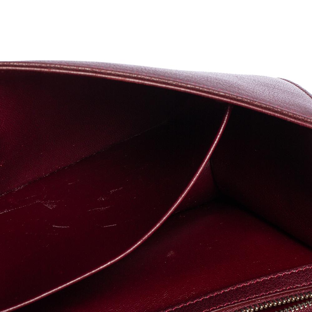 Dior Burgundy Leather Medium Diorama Flap Shoulder Bag In Fair Condition In Dubai, Al Qouz 2