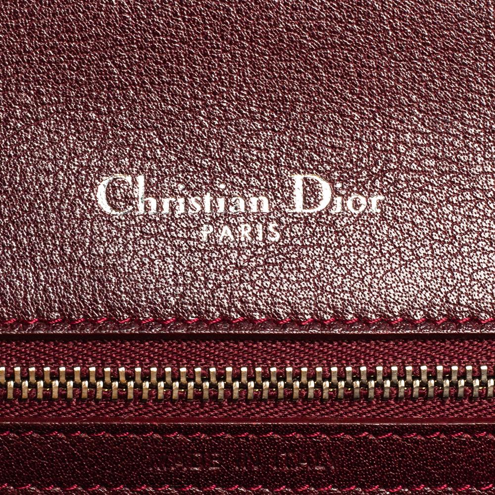 Dior Burgundy Leather Medium Diorama Flap Shoulder Bag 1