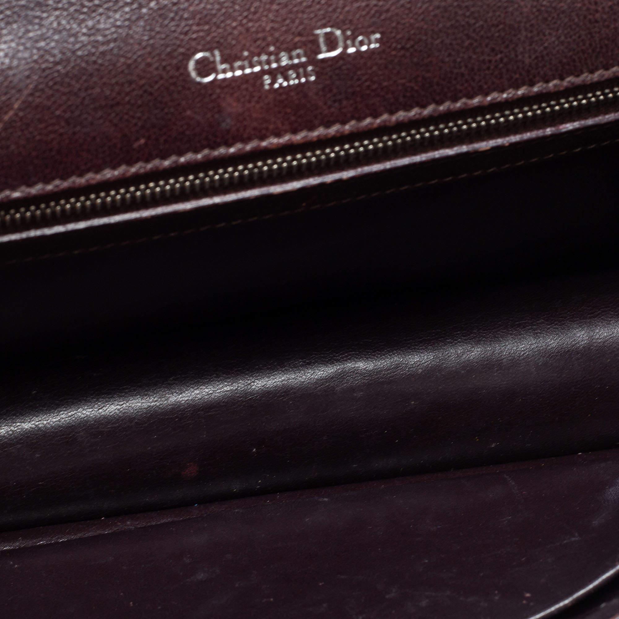 Dior Burgundy Leather Medium Diorama Flap Shoulder Bag 5