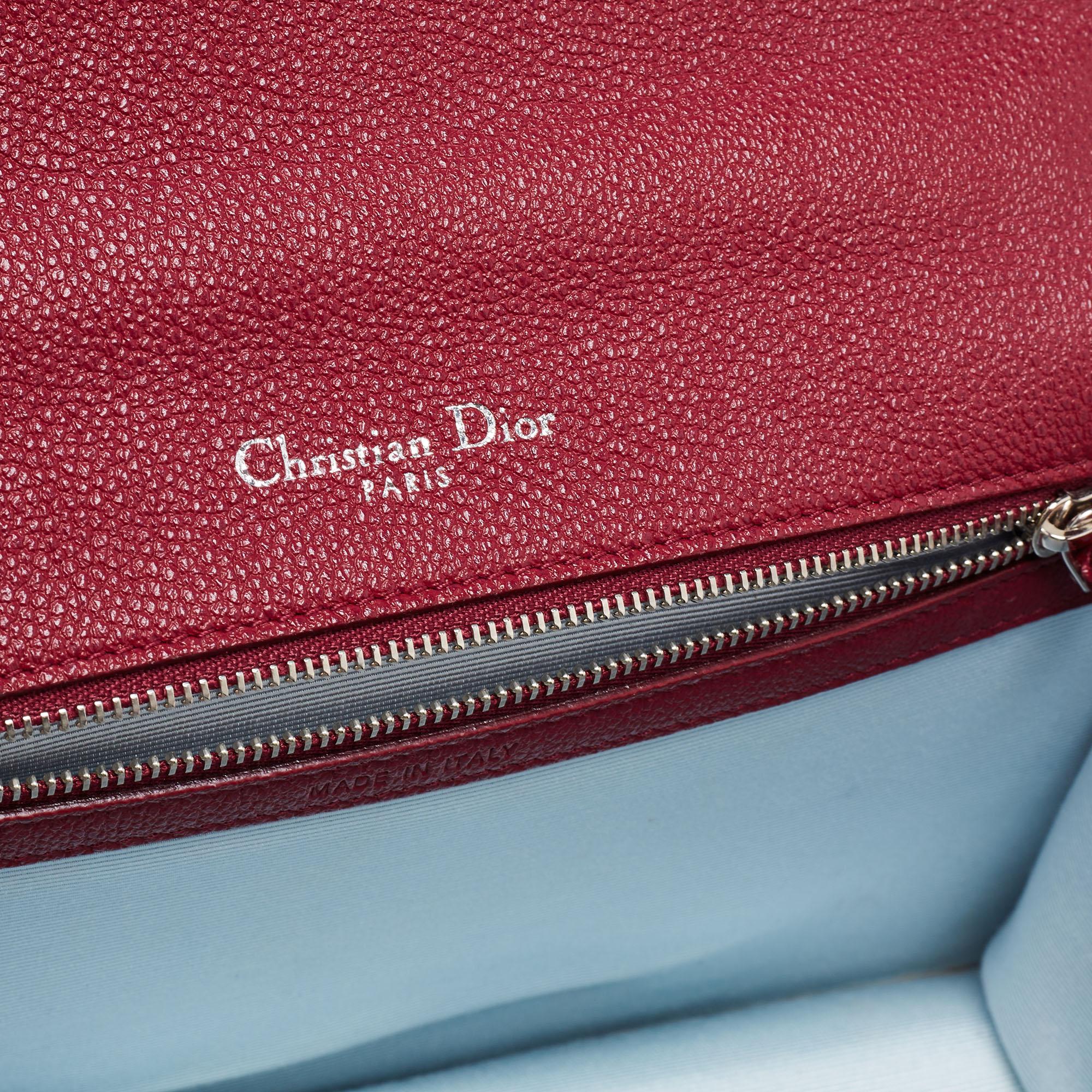 Dior Burgundy Leather Medium Diorama Shoulder Bag 8
