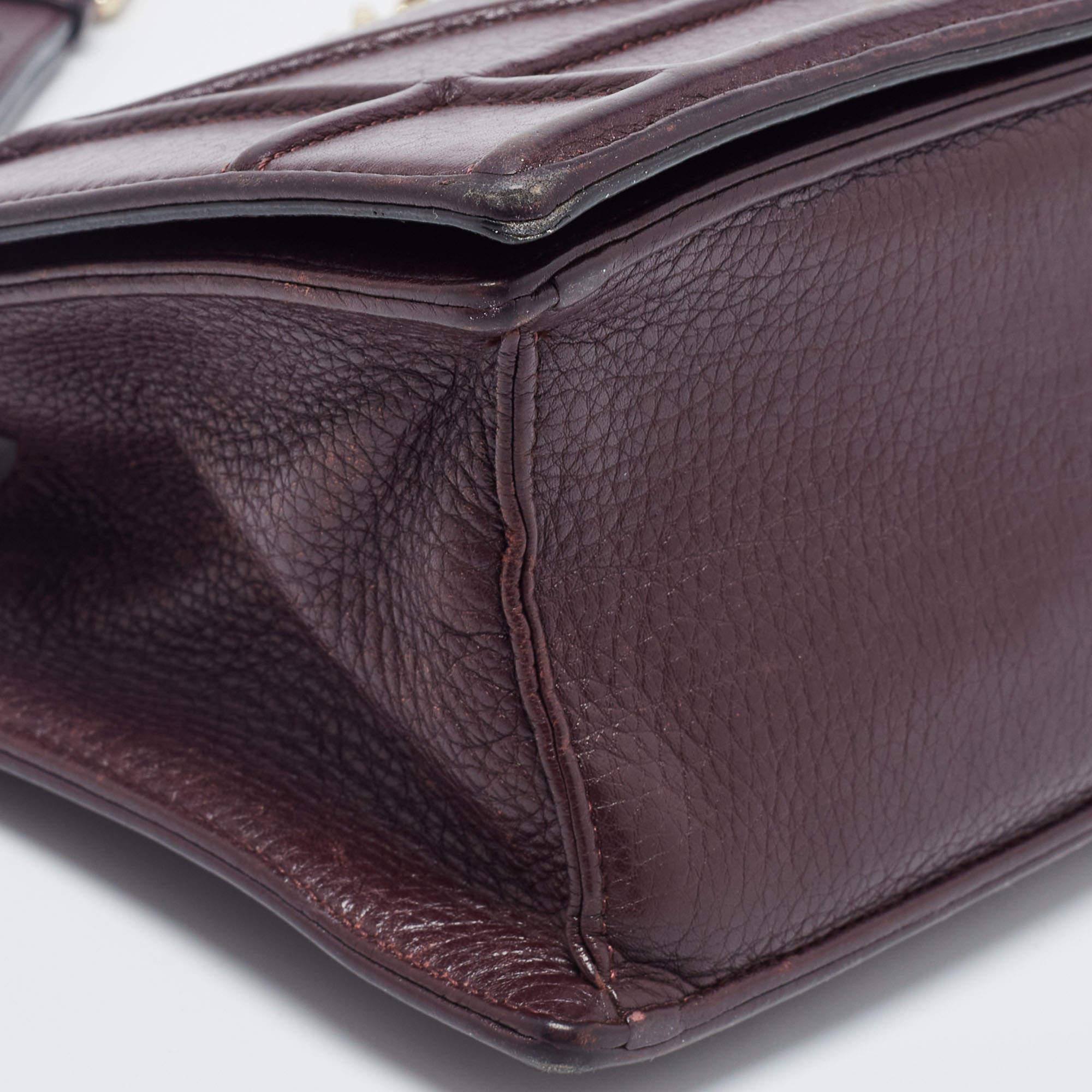 Dior Burgundy Leather Medium Diorama Shoulder Bag 14
