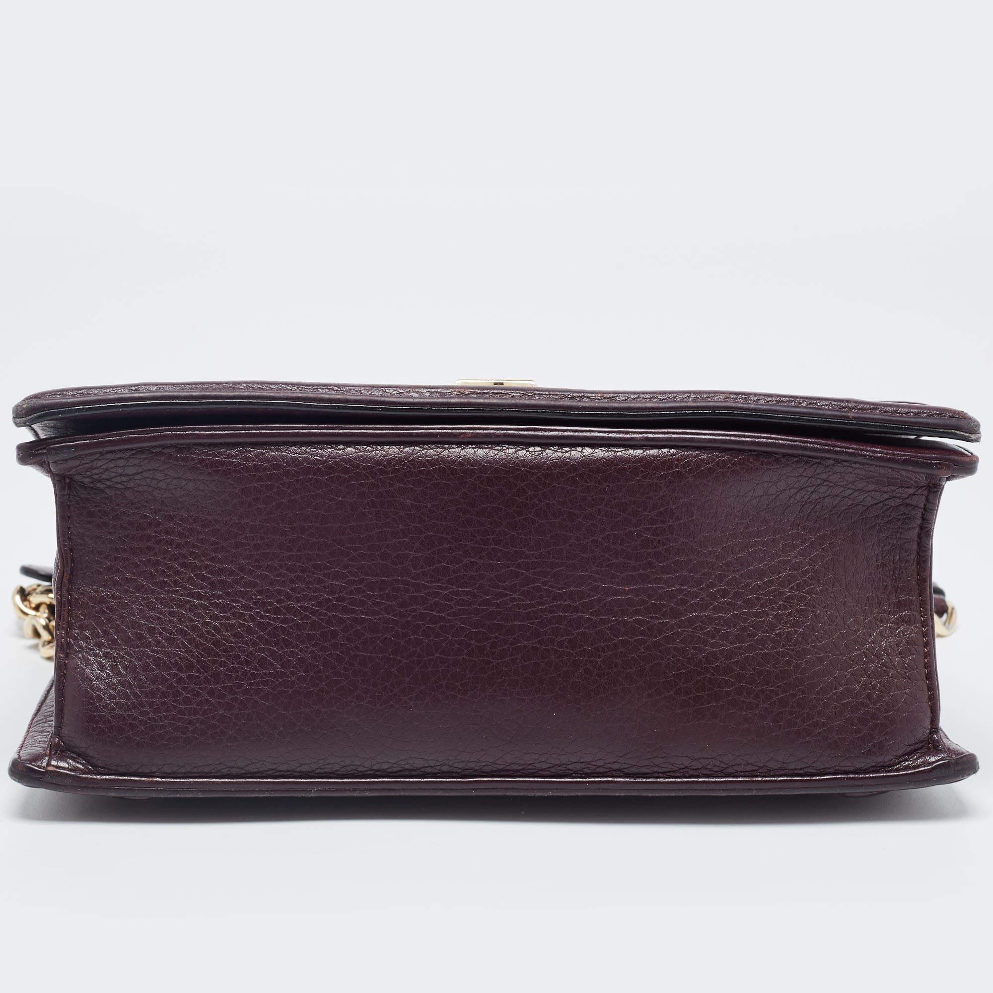 Women's Dior Burgundy Leather Medium Diorama Shoulder Bag