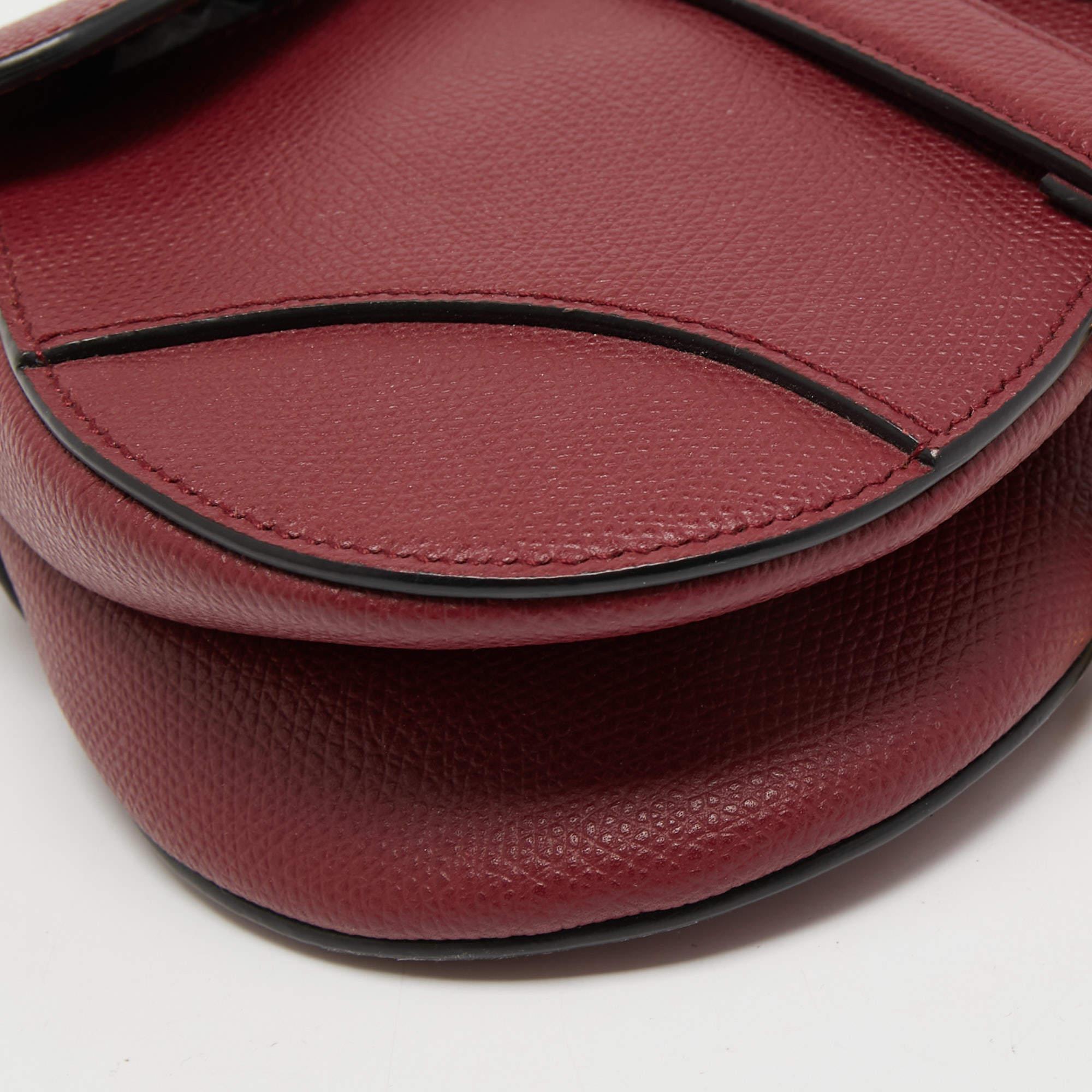 Dior Burgundy Leather Saddle Bag 6