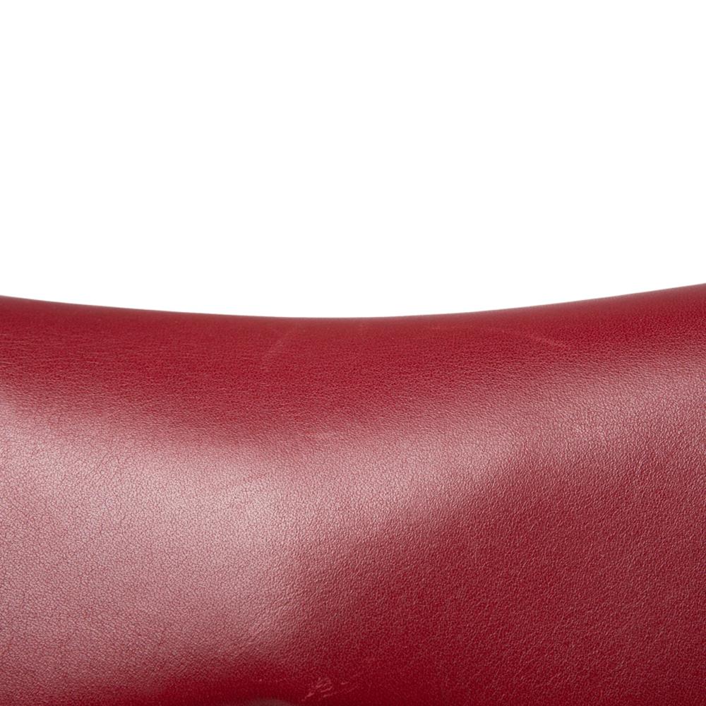 Brown Dior Burgundy Leather Saddle Bag