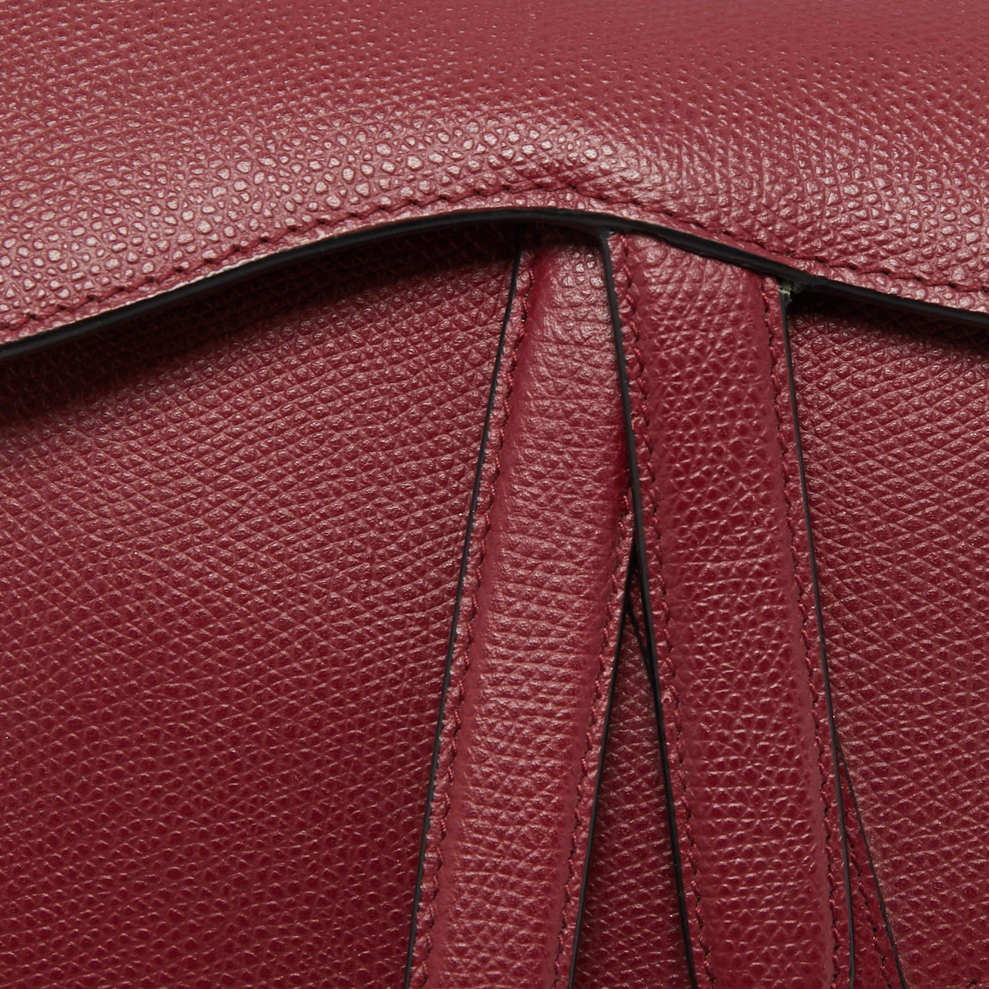Dior Burgundy Leather Saddle Bag 4