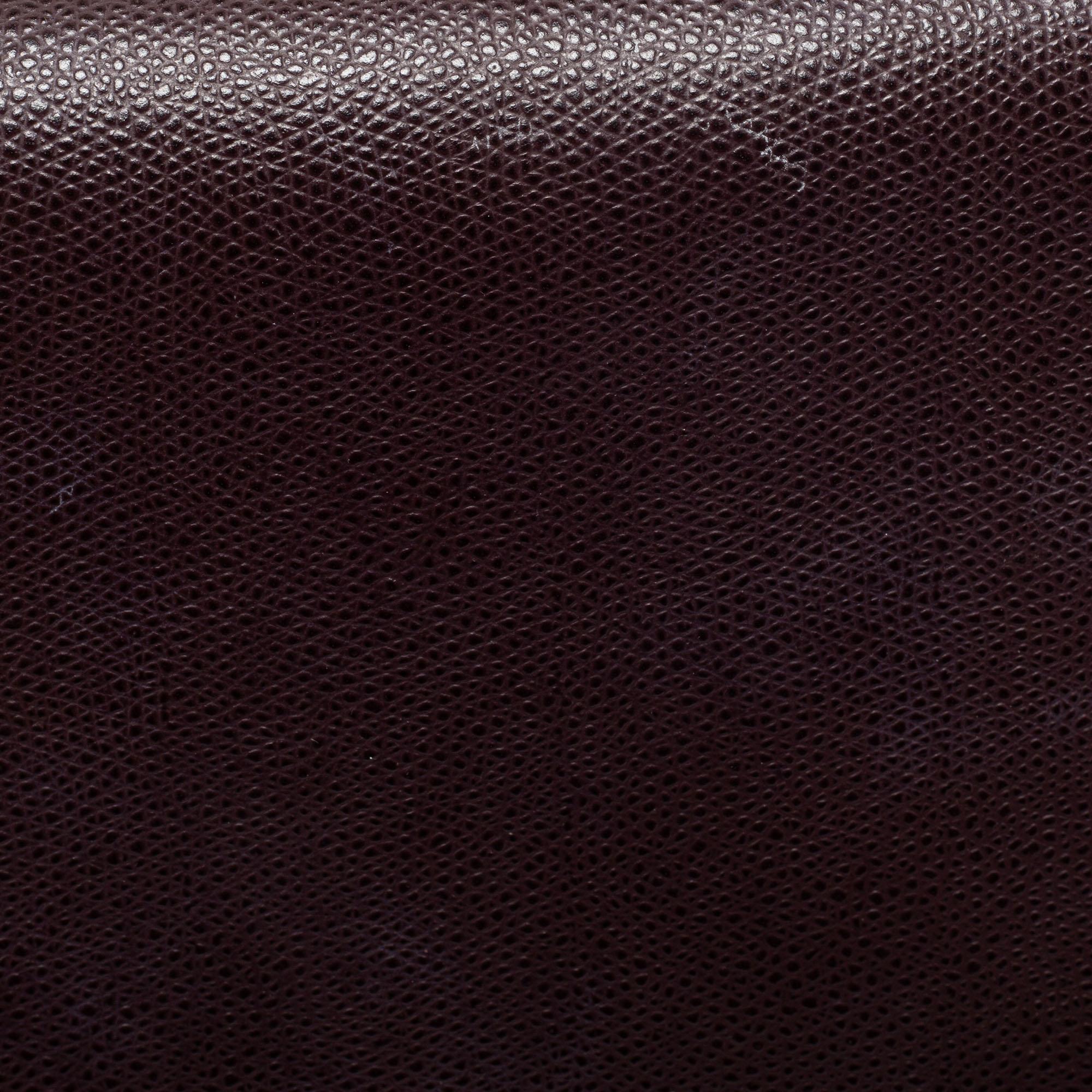 Dior Burgundy Leather Saddle Wallet on Chain 2