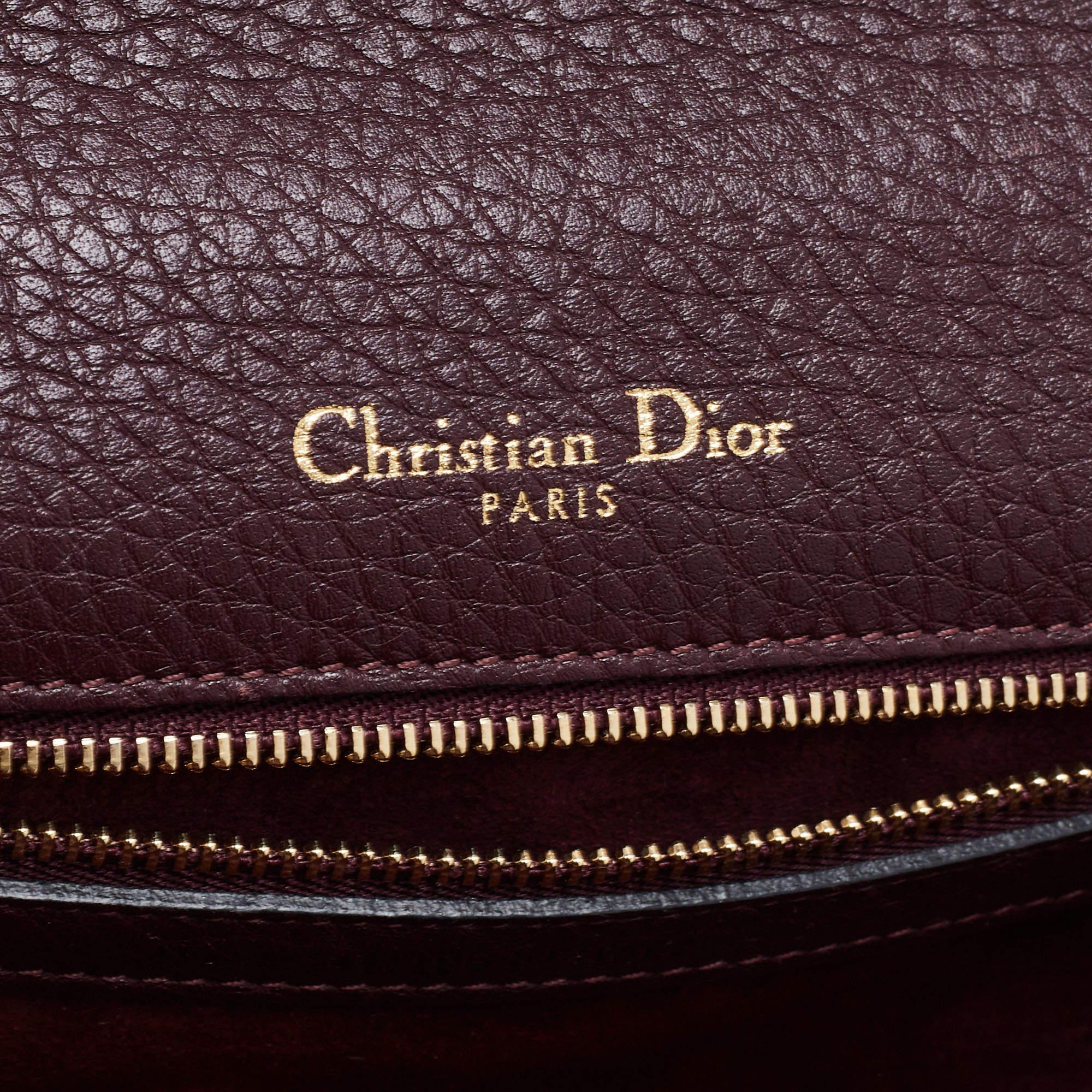 Dior - Petit sac à bandoulière en cuir bourgogne Diorama 7