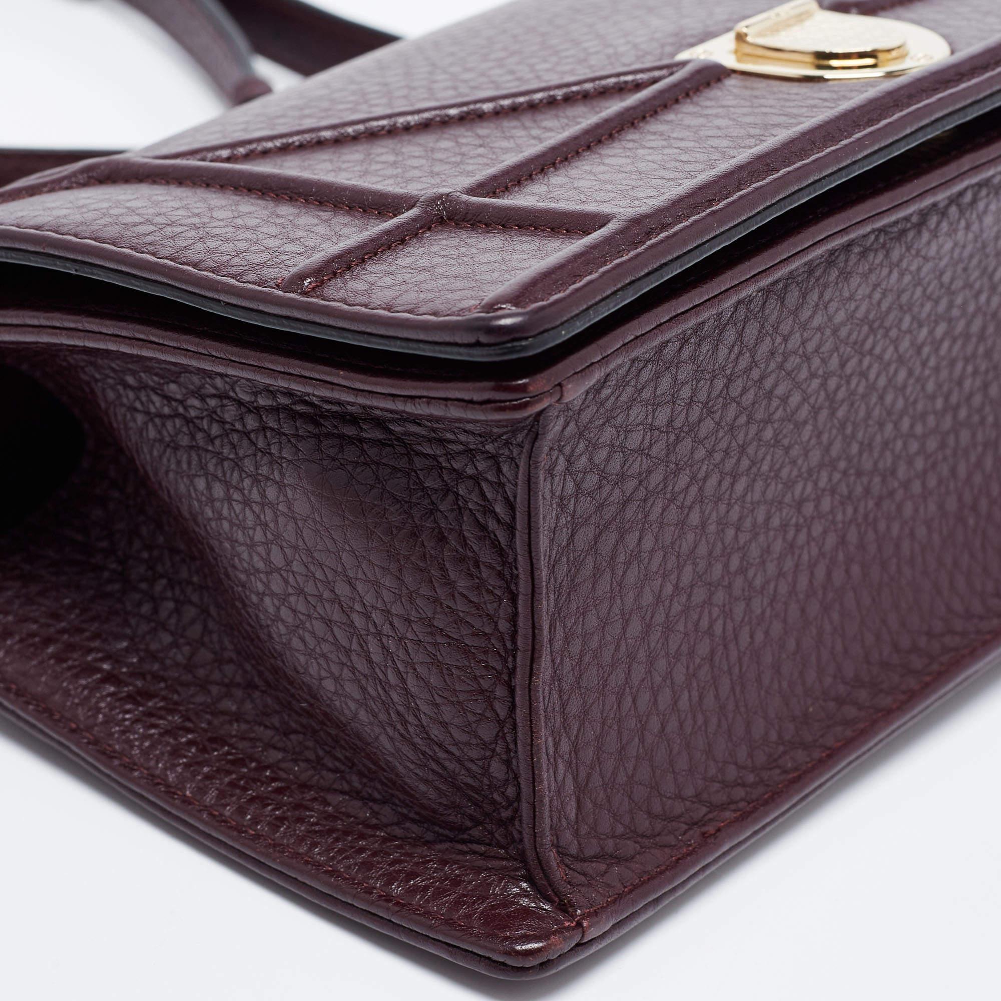 Dior - Petit sac à bandoulière en cuir bourgogne Diorama 3