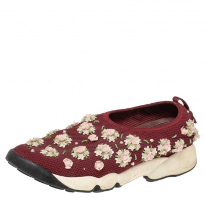 Dior  Malla burdeos  Zapatillas Fusion Embellished Talla 37 Marrón en venta