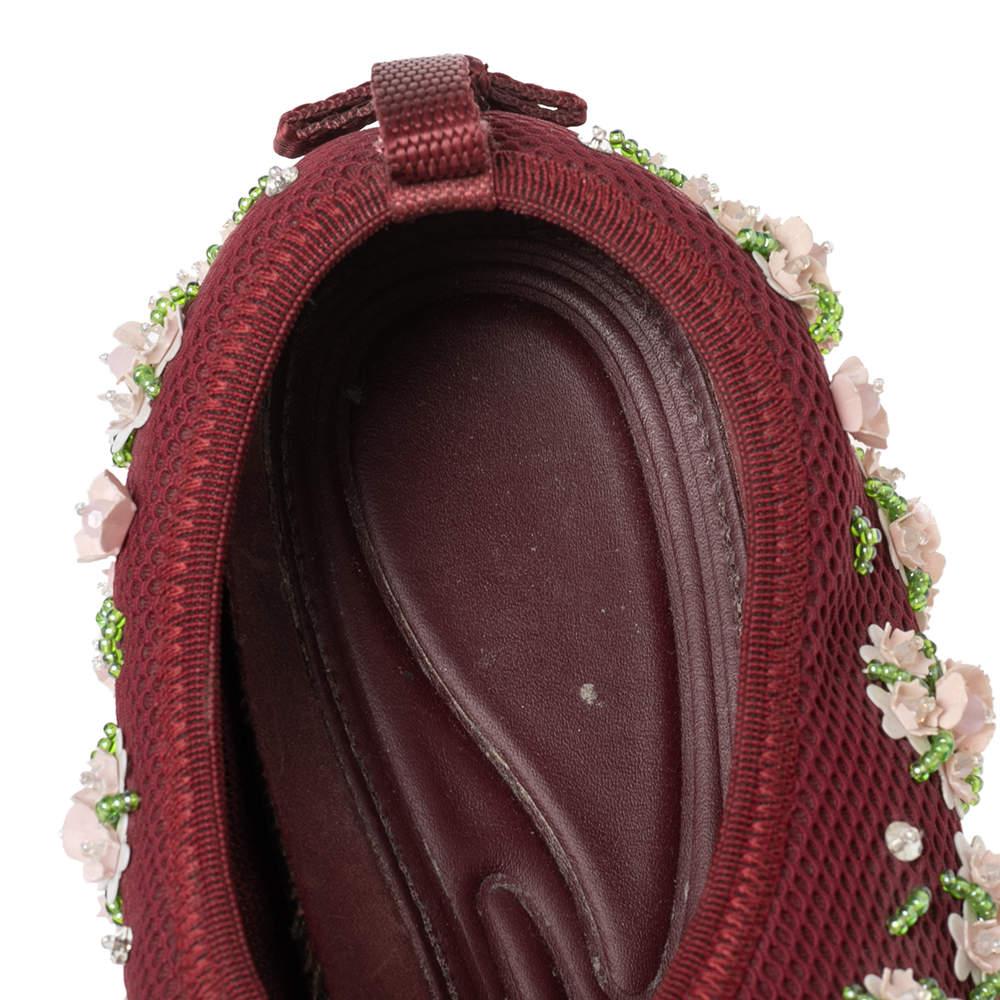 Dior Burgundy Mesh Fusion Embellished Sneakers Taglia 37 2