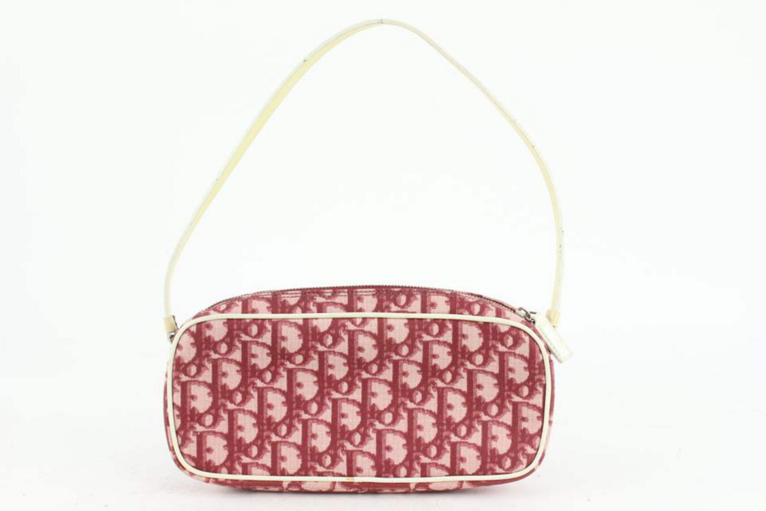 Dior Burgundy Monogram Trotter Girly Chic Pochette Shoulder Bag 14cd1108 1