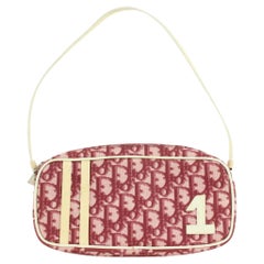 Dior Burgundy Monogram Trotter Girly Chic Pochette Shoulder Bag 14cd1108