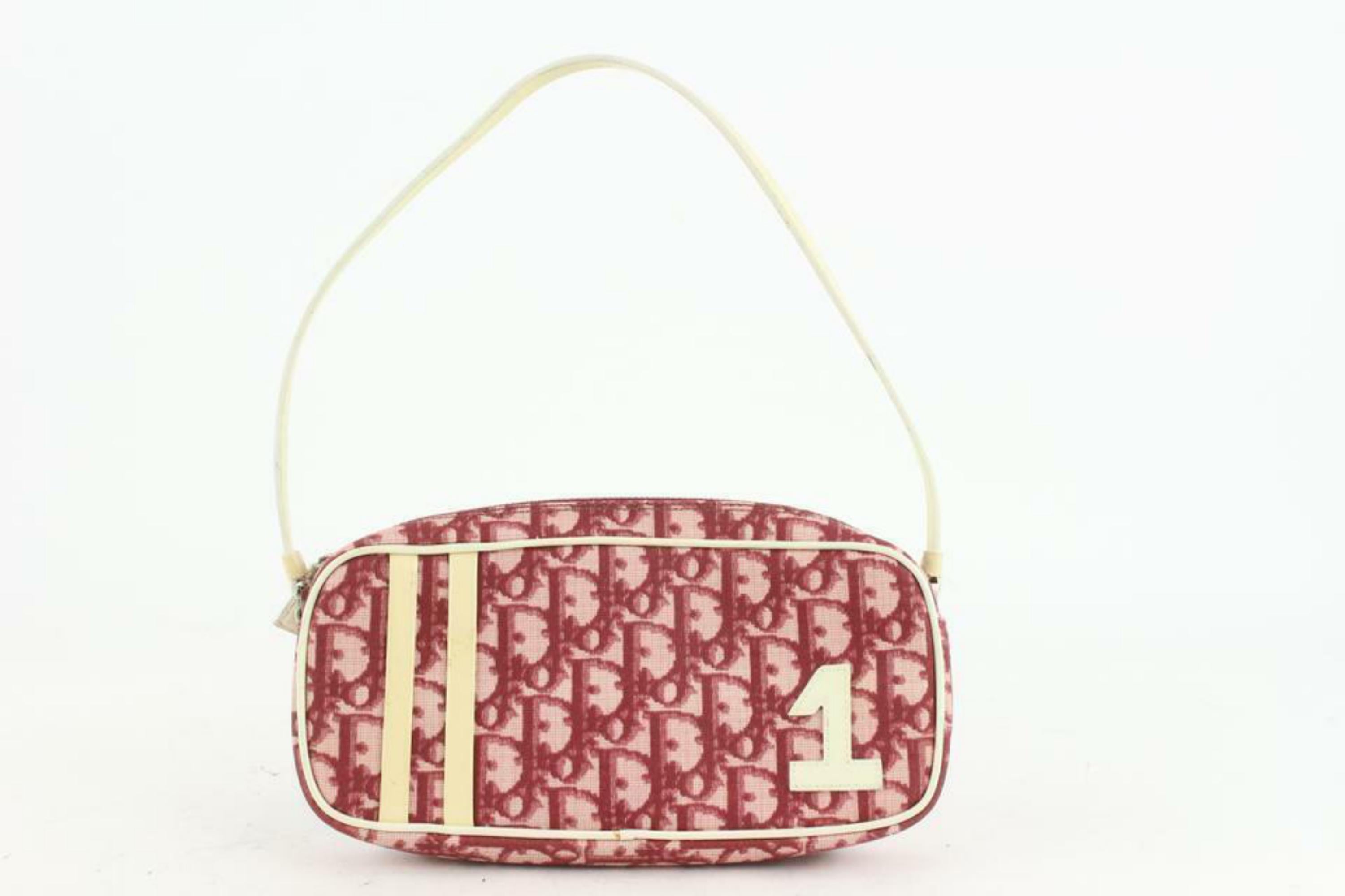 Dior Burgundy Monogram Trotter Girly Chic Pochette Shoulder Bag 5d119 4