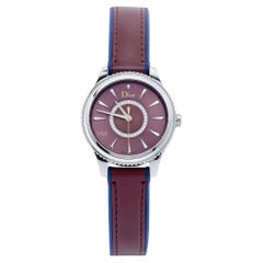 Used Dior Burgundy Mother Of Pearl Diamond CD152110A002 Women's Wristwatch 32 mm