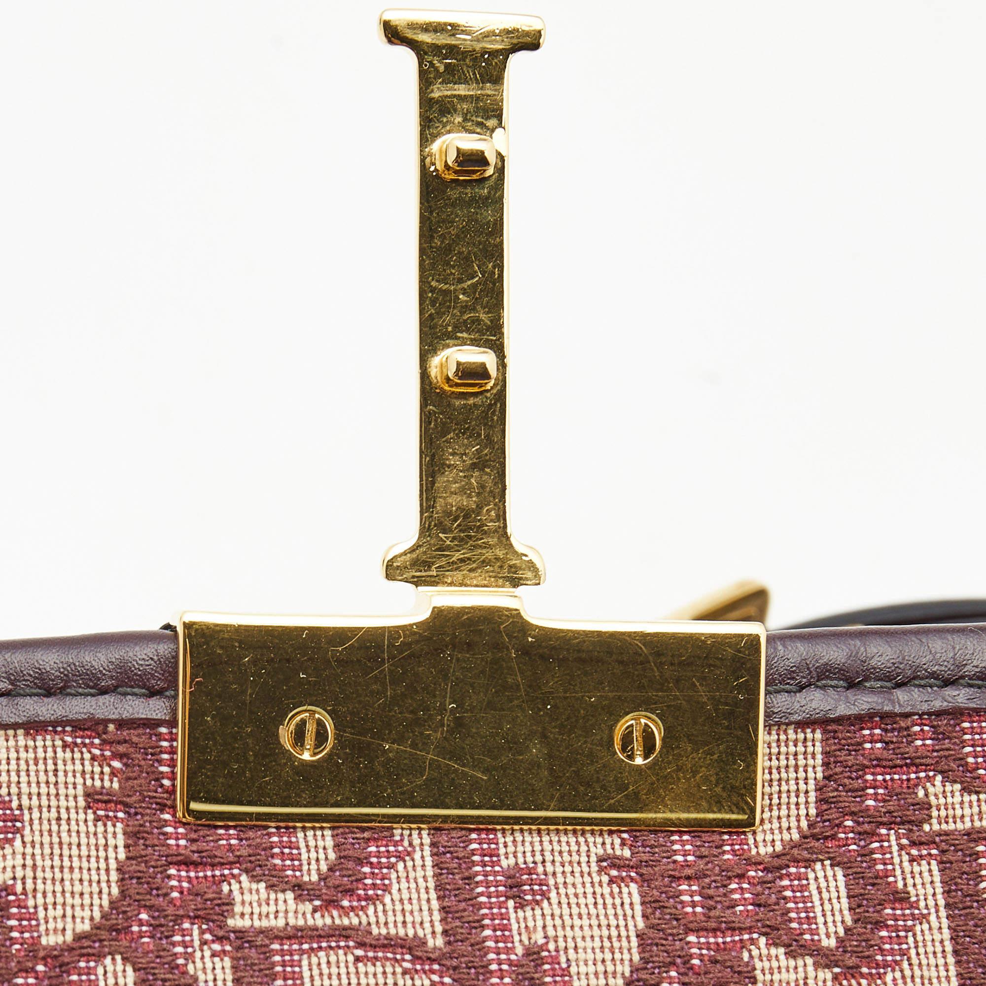 Dior Burgundy Oblique Canvas and Leather 30 Montaigne Shoulder Bag 9