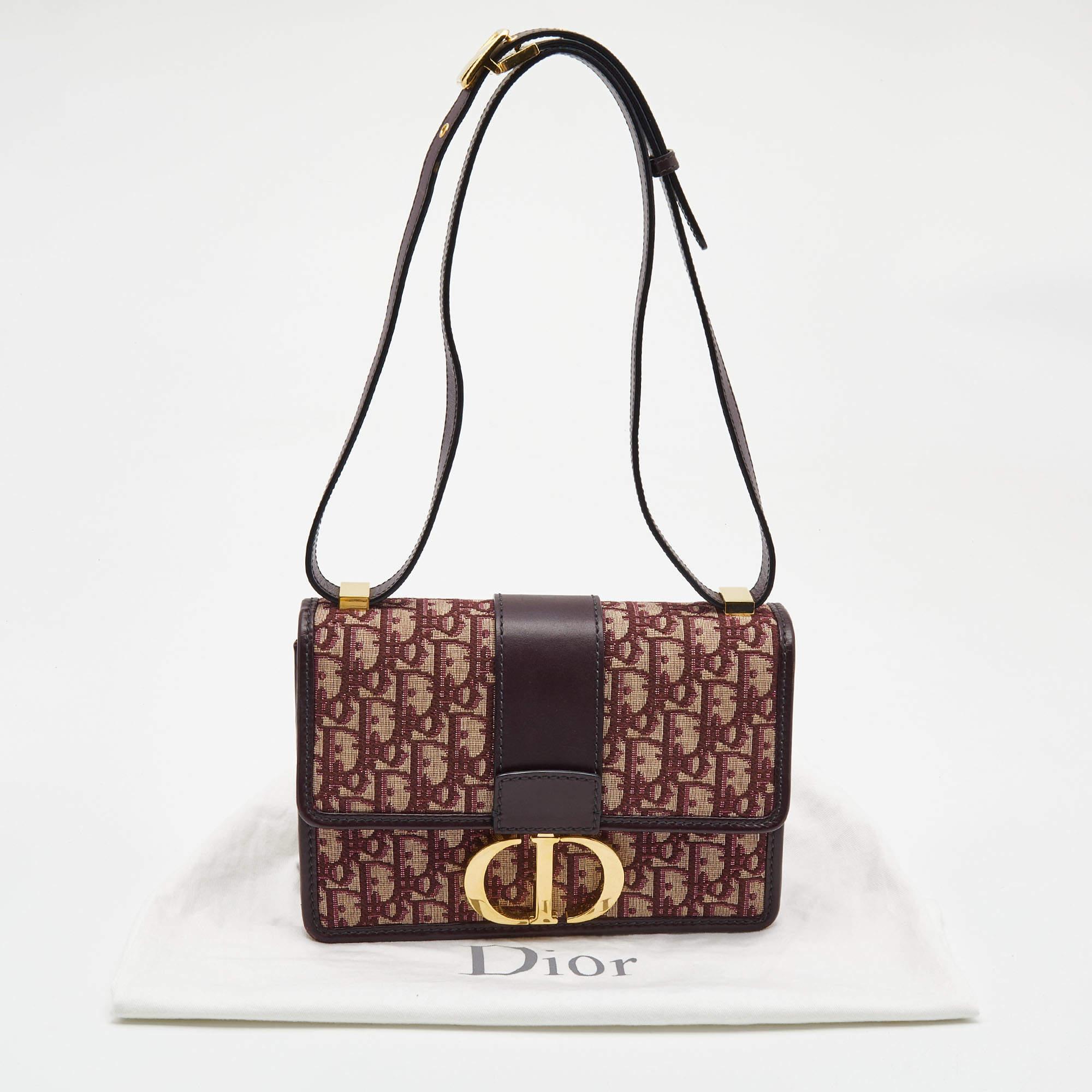 Dior Burgundy Oblique Canvas and Leather 30 Montaigne Shoulder Bag 10