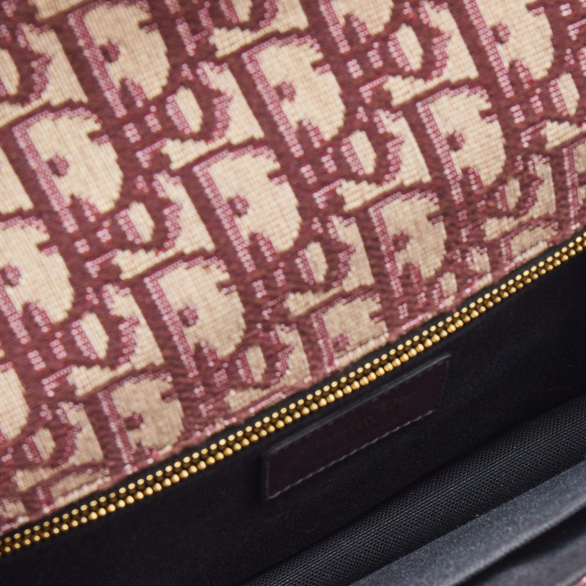 Dior Burgundy Oblique Canvas and Leather 30 Montaigne Shoulder Bag 4