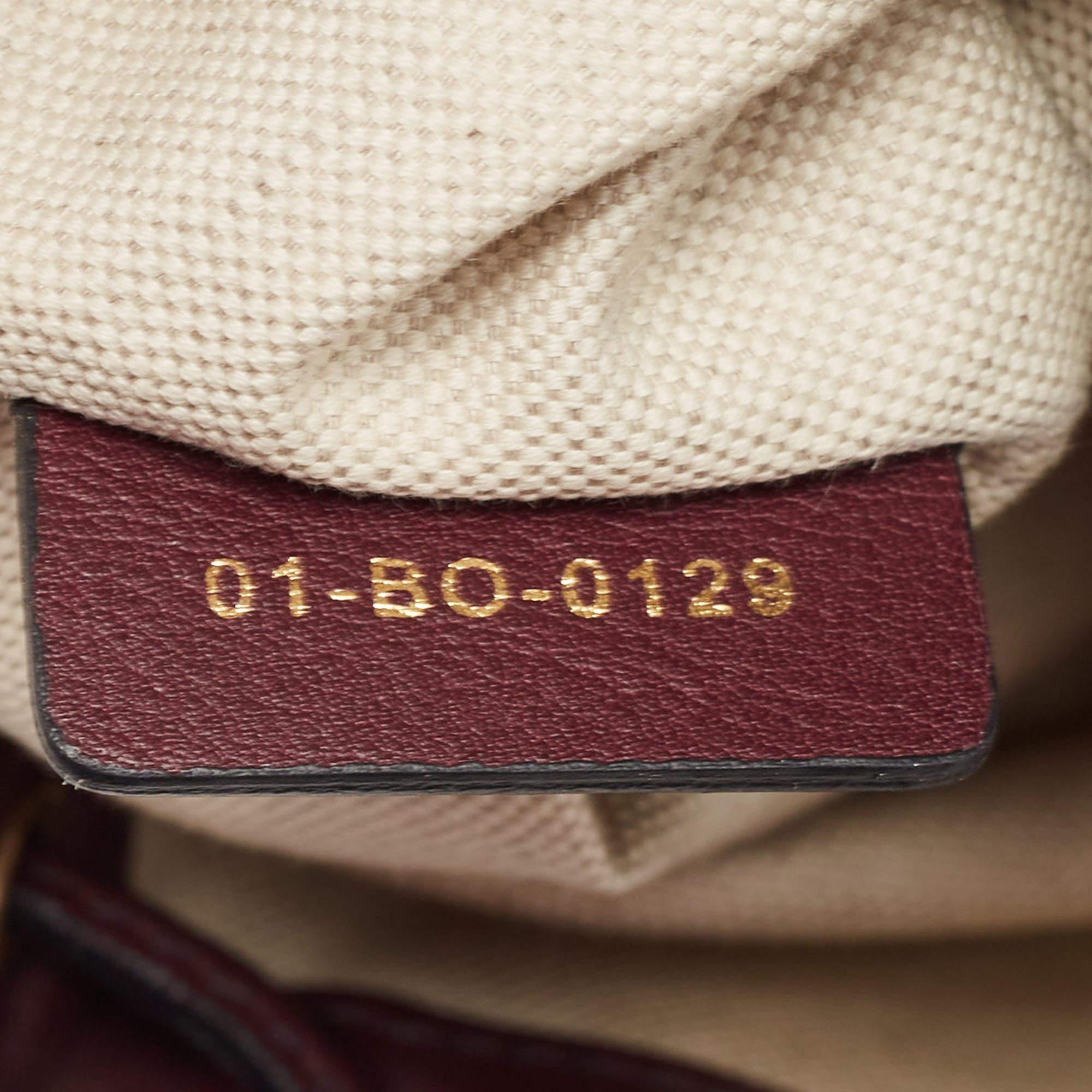 Dior Burgundy Oblique Canvas and Leather Drawstring Chain Bucket Bag 5