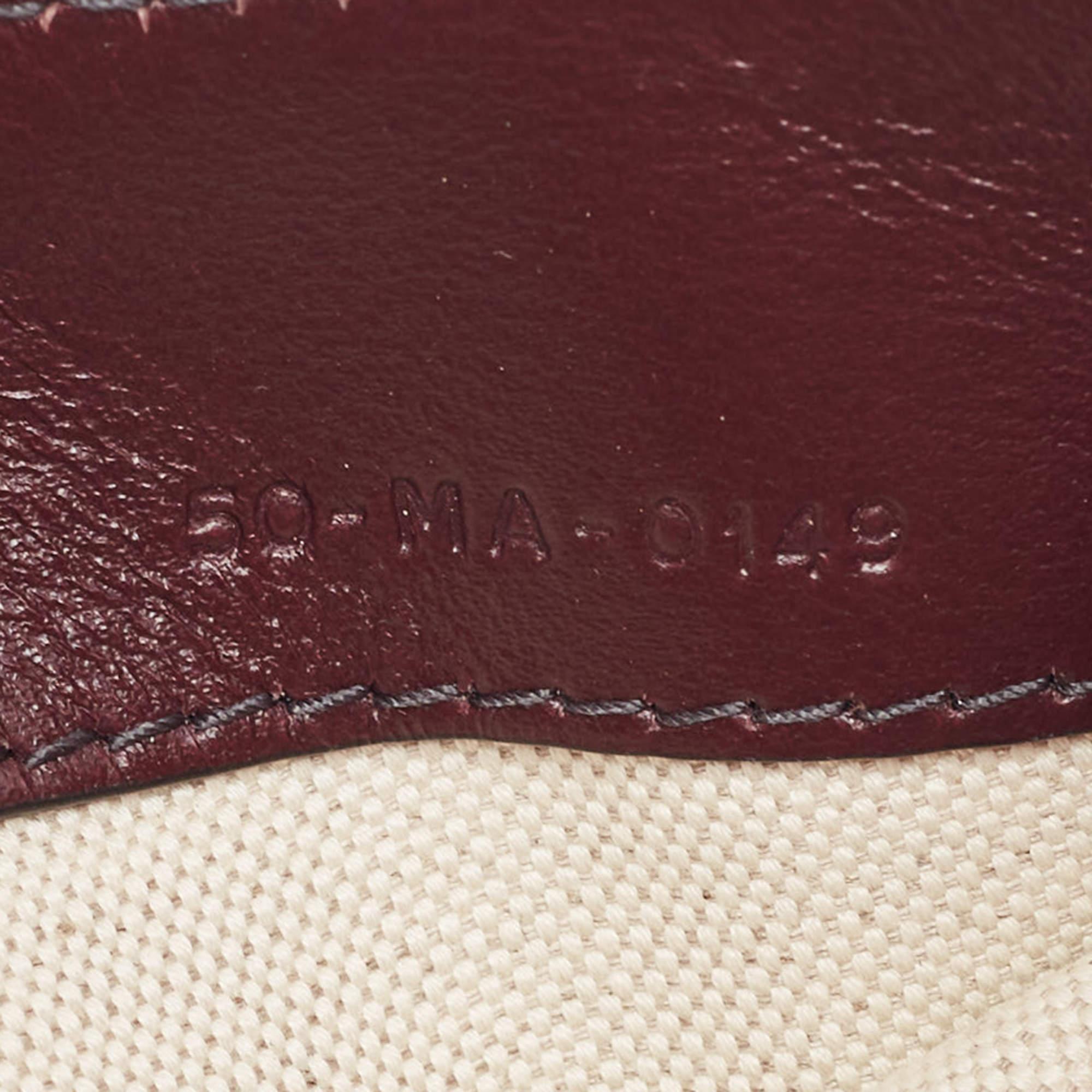 Dior Burgundy Oblique Canvas and Leather Saddle Belt Bag For Sale 7