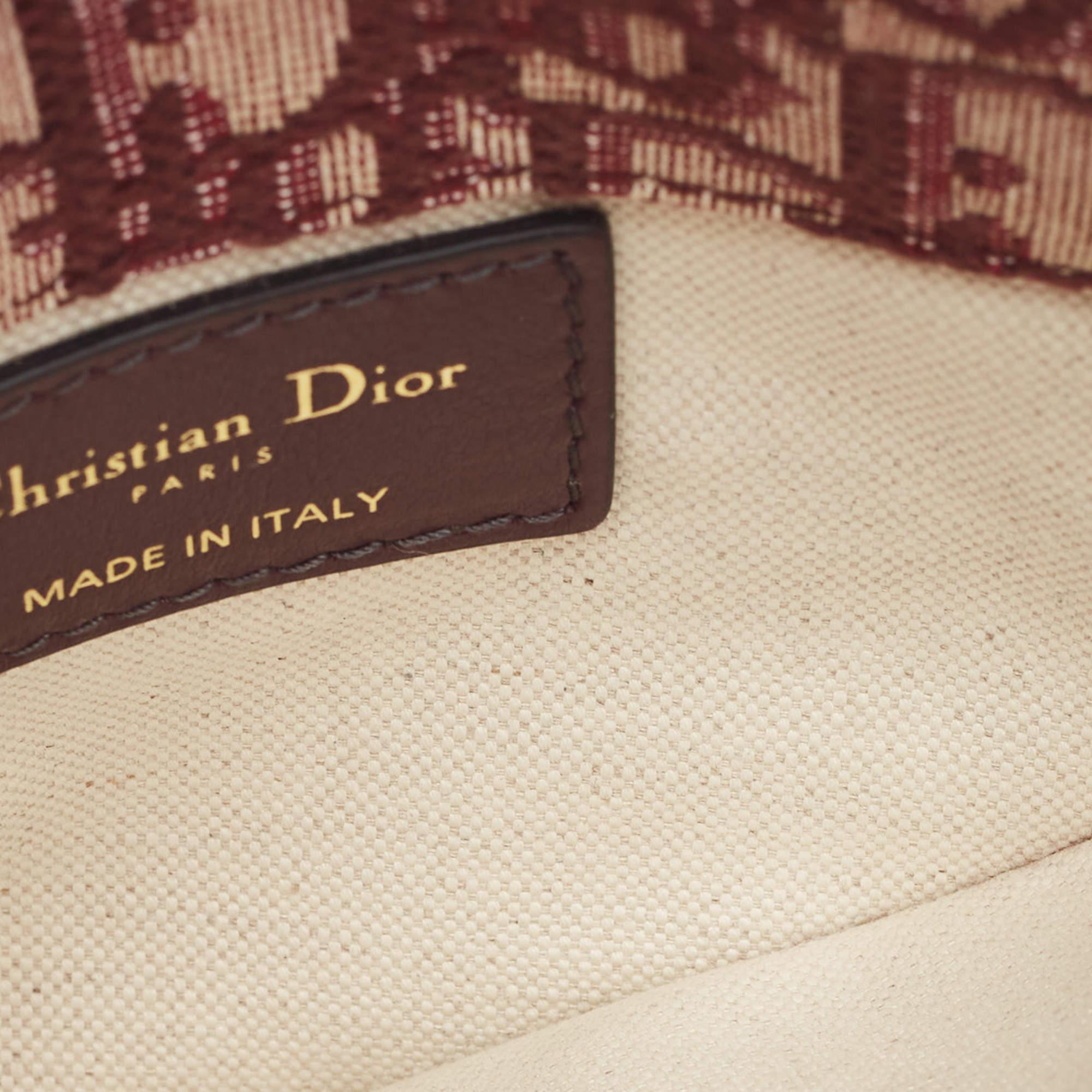 Dior Burgundy Oblique Canvas and Leather Saddle Belt Bag 3