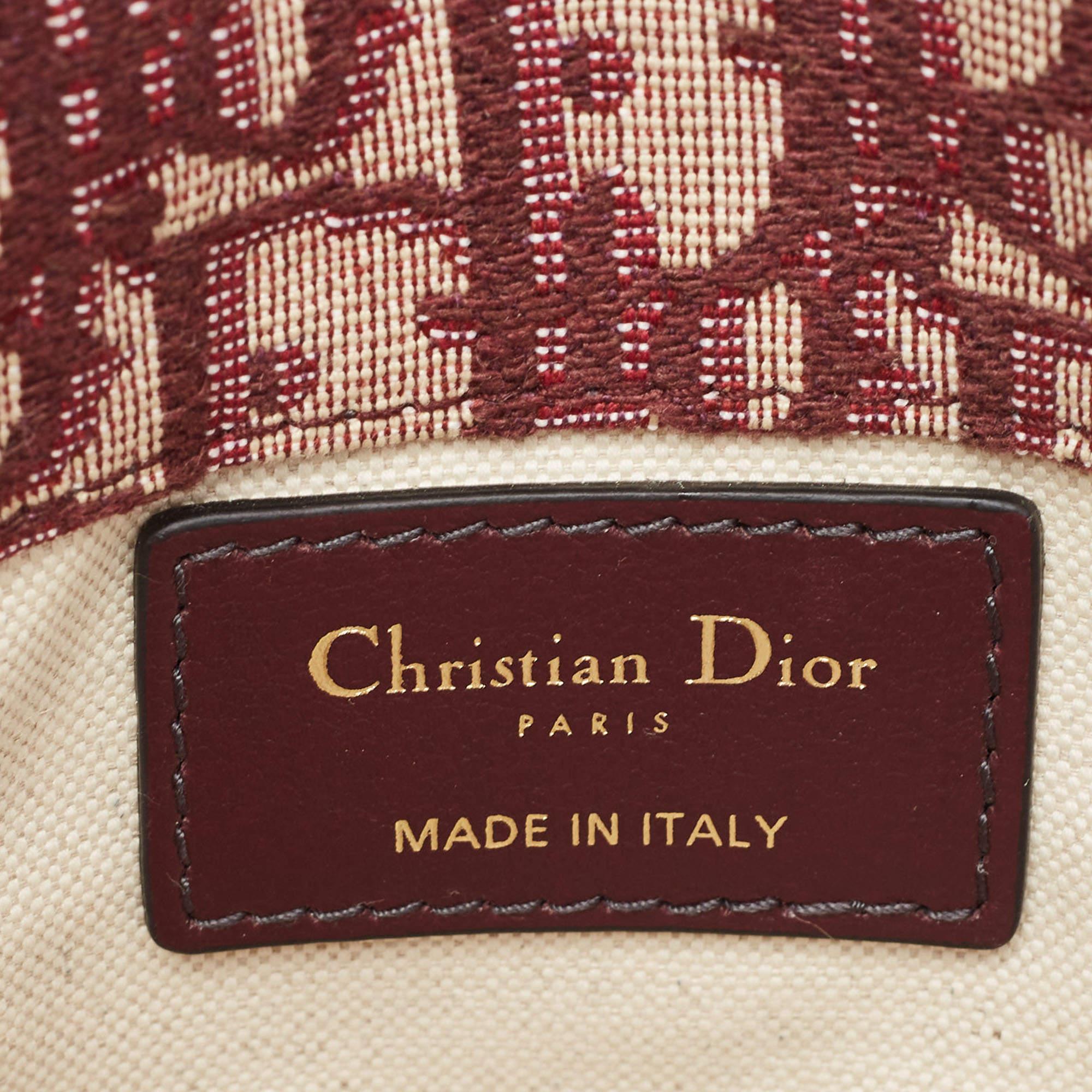 Dior Burgundy Oblique Canvas and Leather Saddle Belt Bag 4