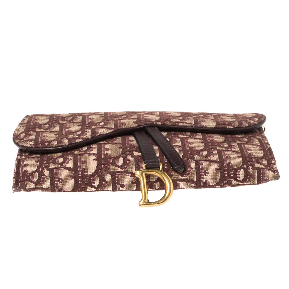 dior long saddle wallet with chain