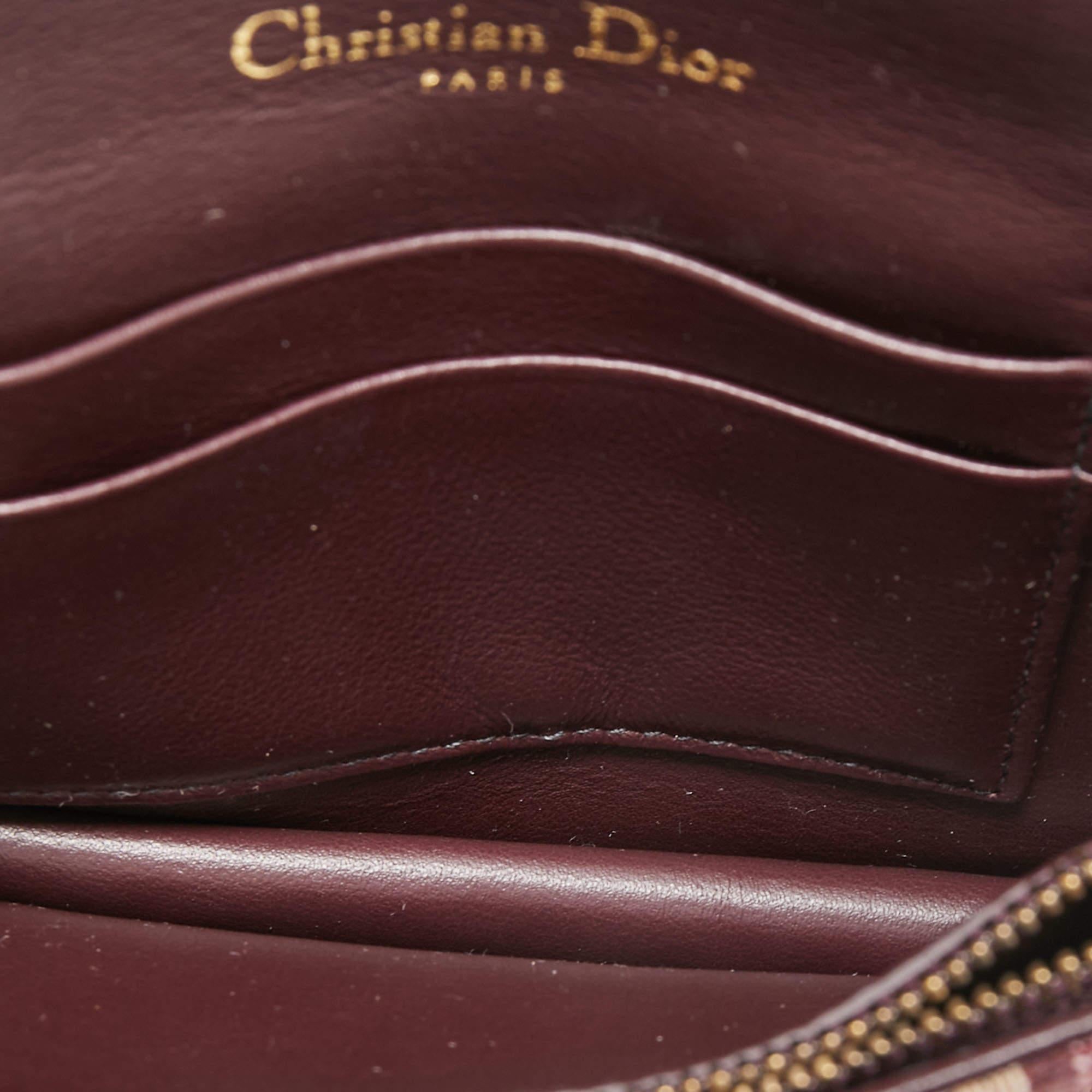 Dior Burgundy Oblique Canvas Saddle Belt Pouch 3