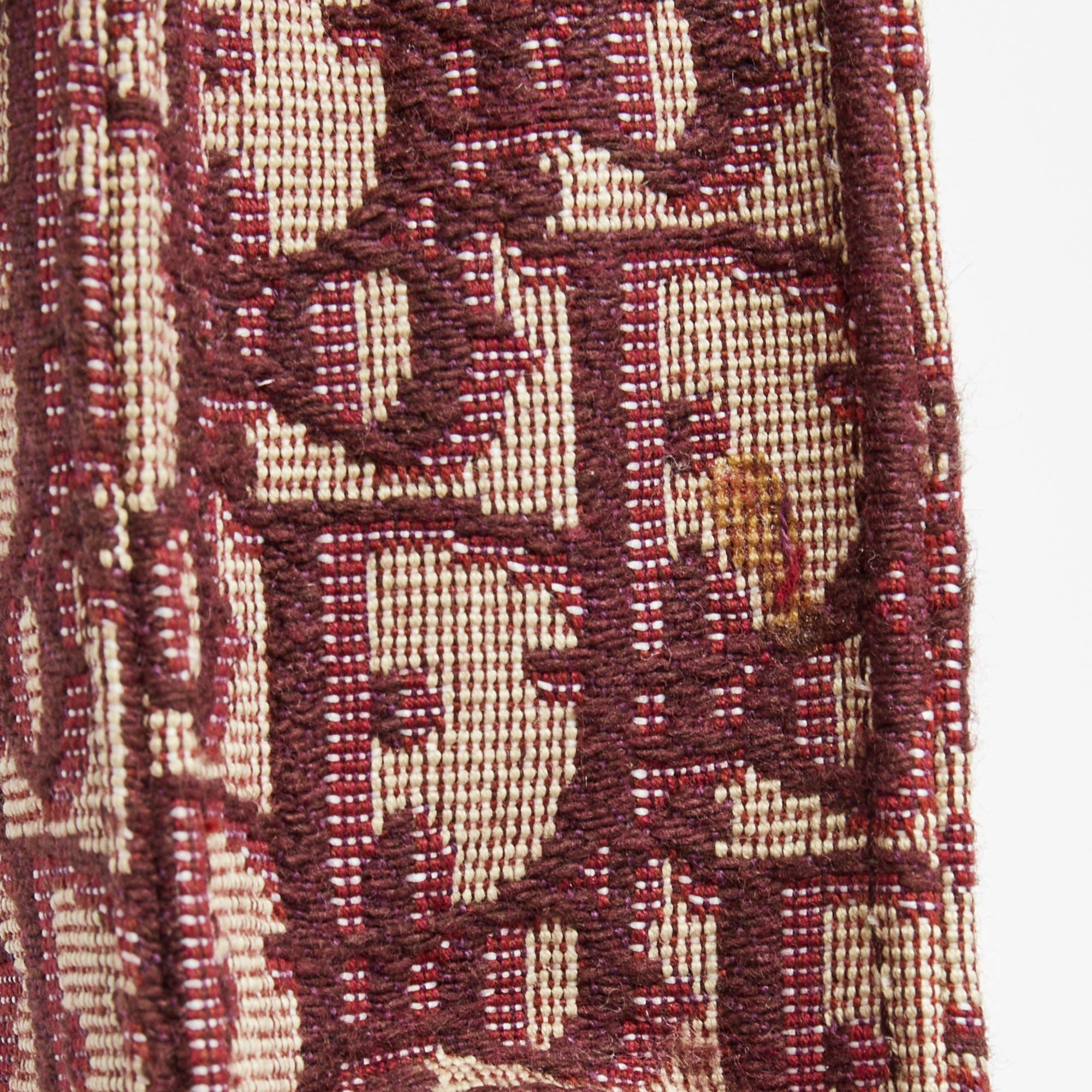 Dior Burgundy Oblique Canvas Saddle Wallet on Chain Bag In Good Condition In Dubai, Al Qouz 2