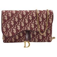 CHRISTIAN DIOR BURGUNDY CREAM SADDLE POCHETTE – RDB